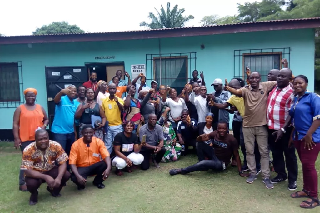 A happy group of civil society representatives from Liberia.