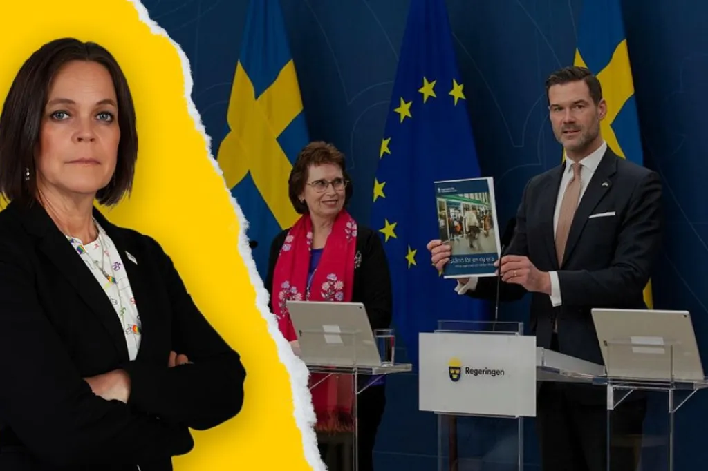 Sida river avtal Anna Stenvinkel. Johan Forsell vid presskonferens.
