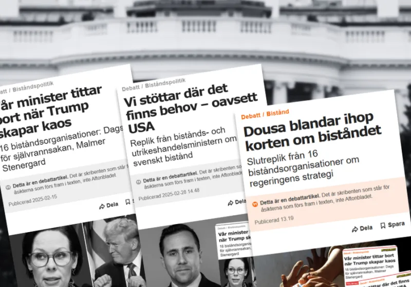 Skärmdumpar på debattartiklar i Aftonbladet.