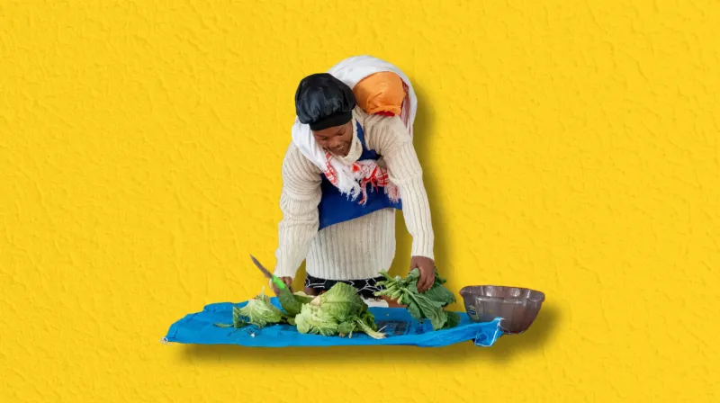 Why unpaid care work matters Image of a woman selling groceries